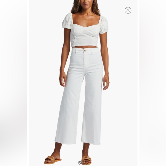 BILLABONG Last Kiss Eyelet Cotton Crop Top NWT - Picture 5 of 15